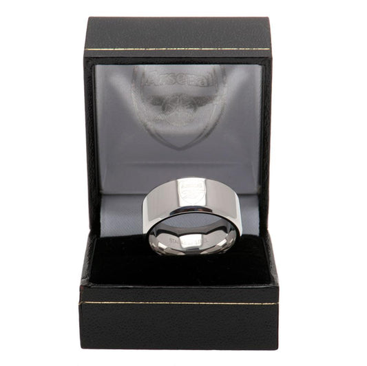Arsenal FC Medium Stainless Steel Band Ring with Engraved Crest