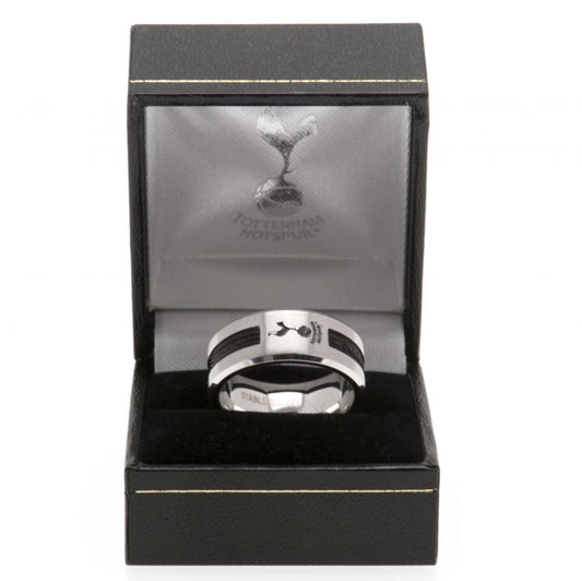 Tottenham Hotspur FC Large Black Inlay Ring - Stainless Steel with Spurs Crest