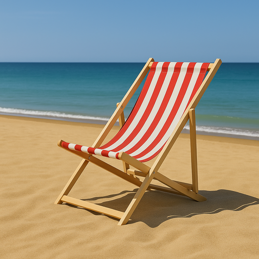 Beauport Red And White Deck Chair