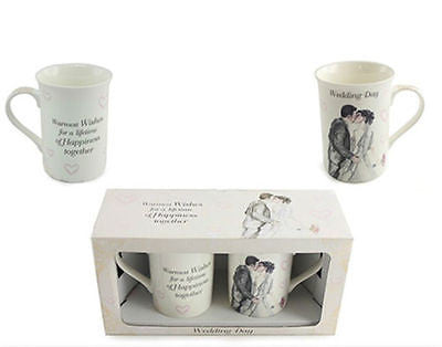 Wedding Day Mugs Gift Set by Lesser & Pavey