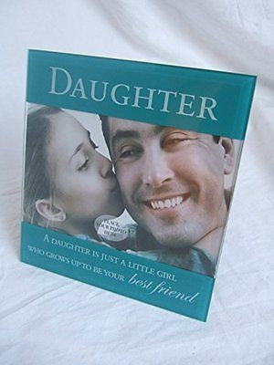 "Daughter" Sentimental Jade Green Glass 6" x 4" (15x10cm) Photo Frame with Senti