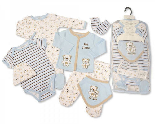 7 Piece Baby Boys Layette Clothing Gift Set Little Teddy Bear by Nursery Time 3-6 MONTHS