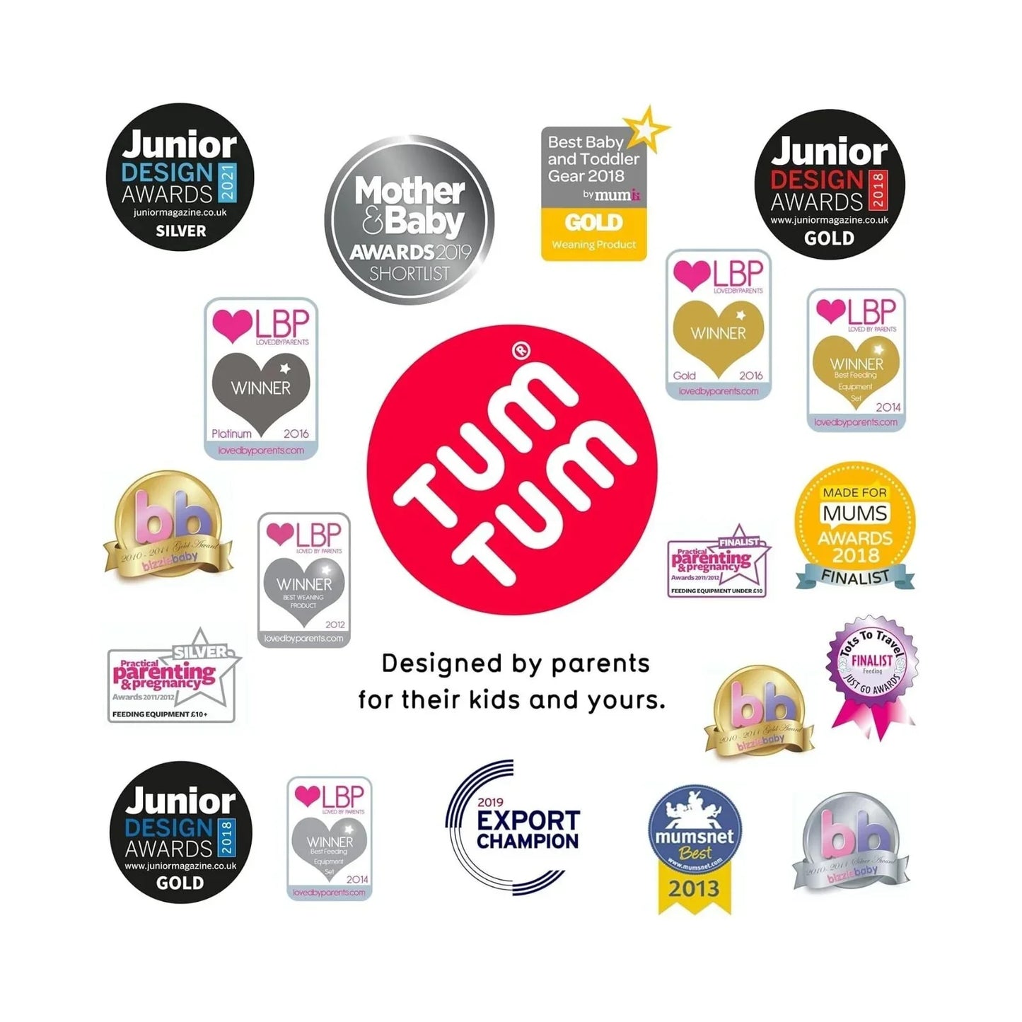 TUM TUM Thermal Food Flask with Magnetic Spork - Ladybird