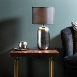 Chrome Finish Ceramic Base Table Lamp | Regents Park