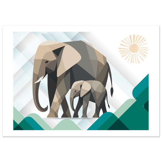 Geometric Elephant Wall Art