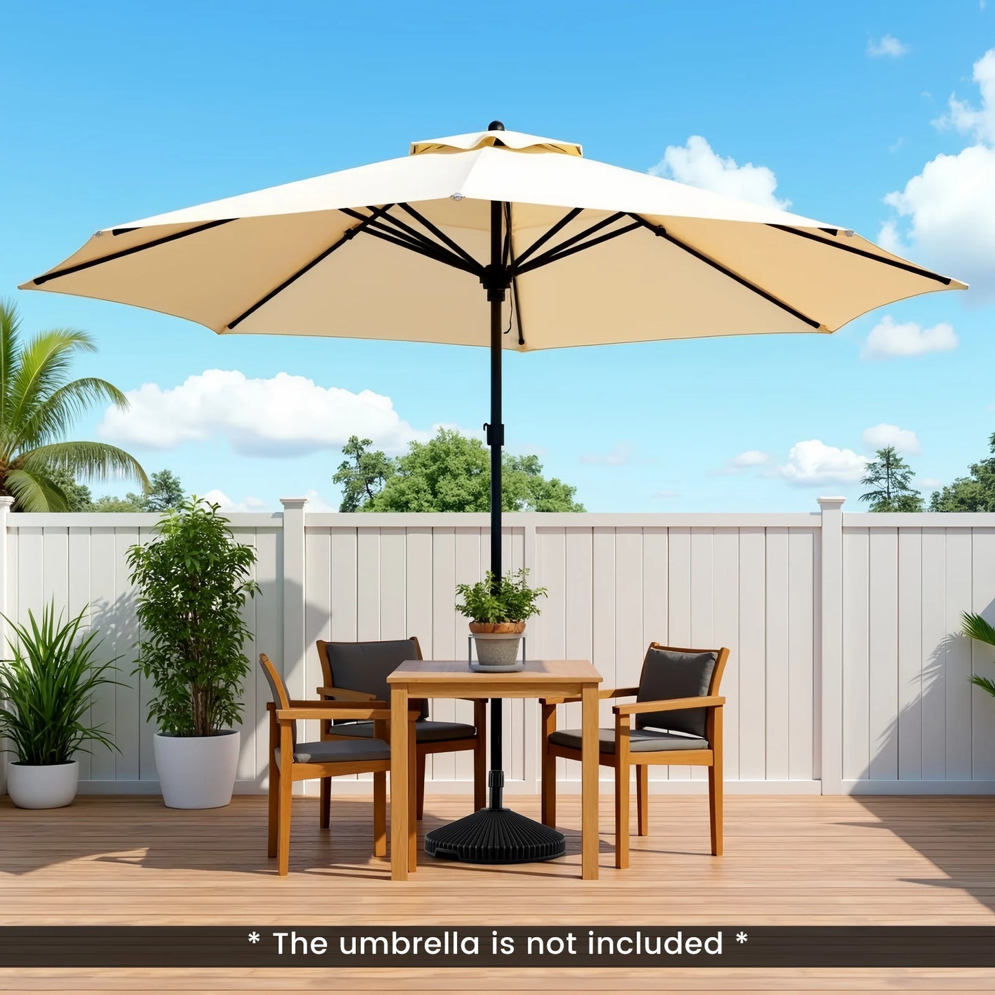 25 kg Water and Sand Weighted Umbrella Base for Poolside-Black