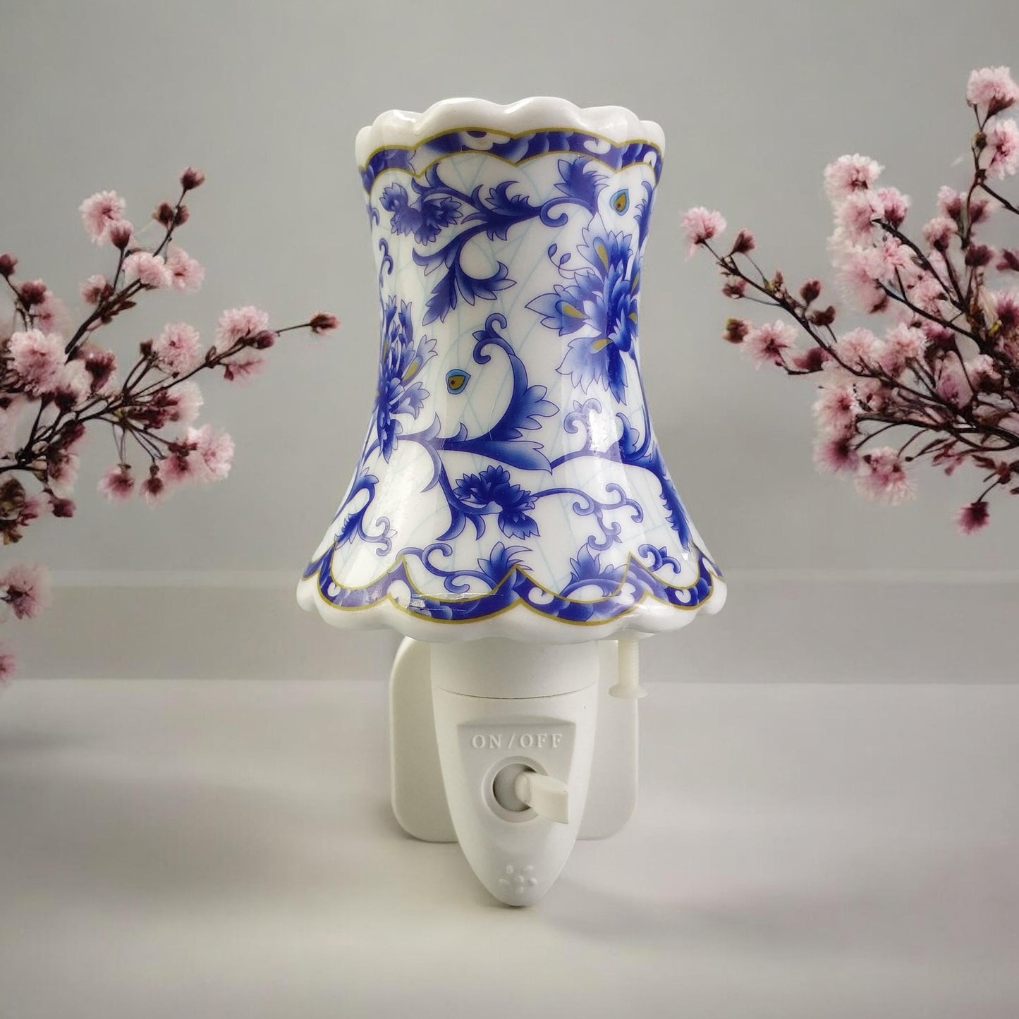 8 INCH FLORAL LED NIGHTLIGHT INDIGO FLOWERS