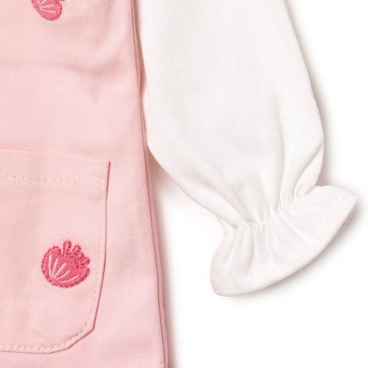 HelloBaby Girls Dungarees & T-shirt Polka Dot Print Buttoned Pastel Dreams Crew Neck Long Sleeve - Pink