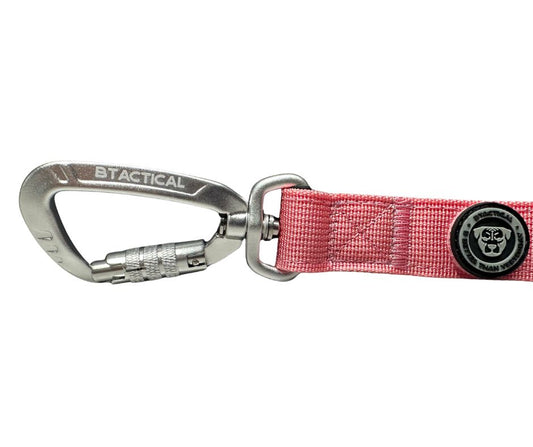 BTactical™ Nylon Carabiner Clip Dog Lead | Extra-Strong Anti Pull - Pretty Pink