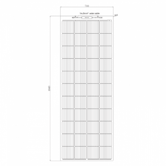 270W SEMI-FLEXIBLE FIBREGLASS SOLAR PANEL WITH DURABLE ETFE COATING