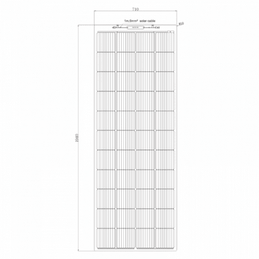 270W SEMI-FLEXIBLE FIBREGLASS SOLAR PANEL WITH DURABLE ETFE COATING