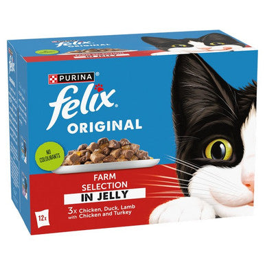 4 x Felix Cat Original Pouch Farm Selection - 12X85GM