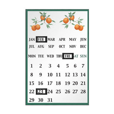 Orchard Fruits Orange Grove Magnetic Calendar