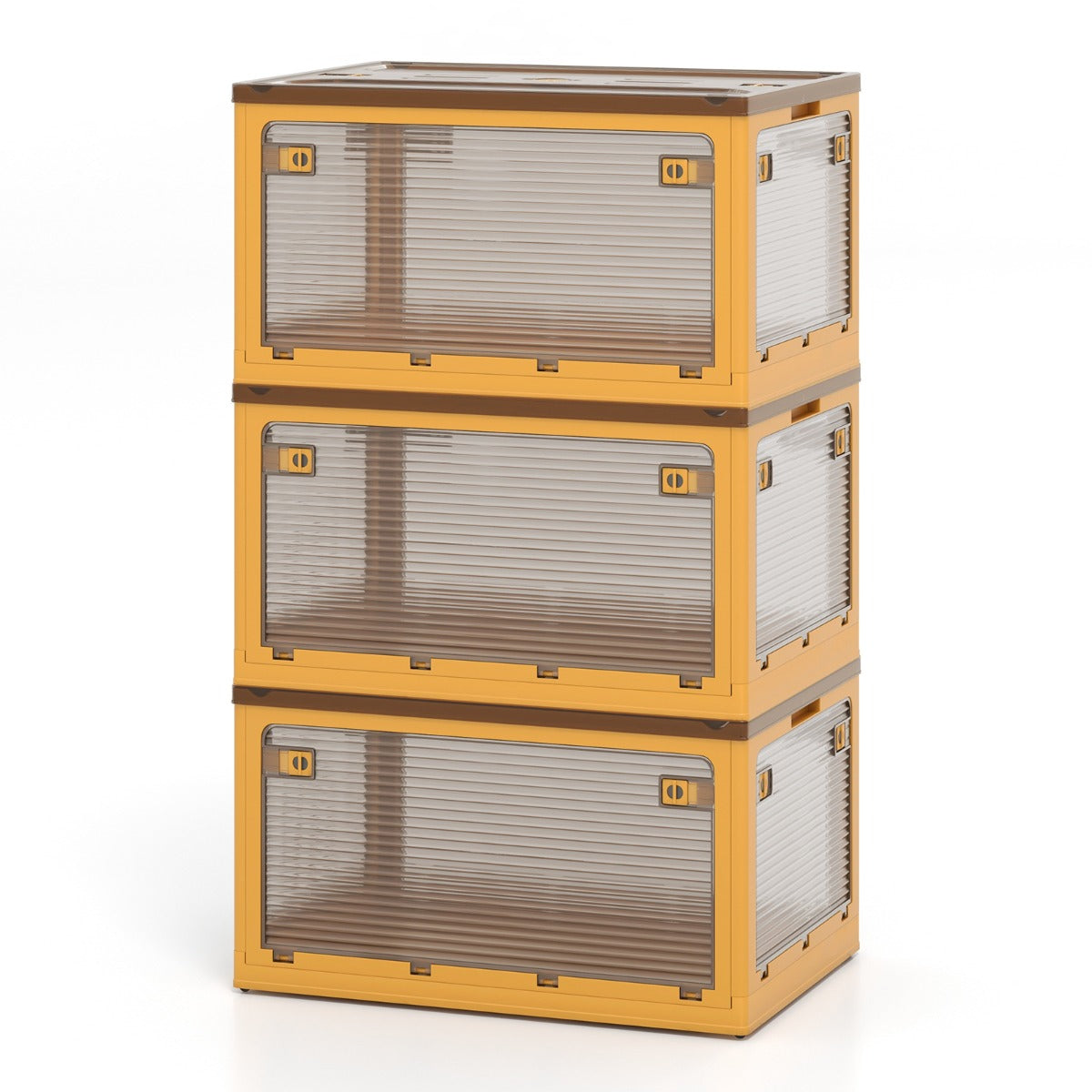 292 L Collapsible Storage Bins 3-Pack Stackable Storage Boxes with Lids-White