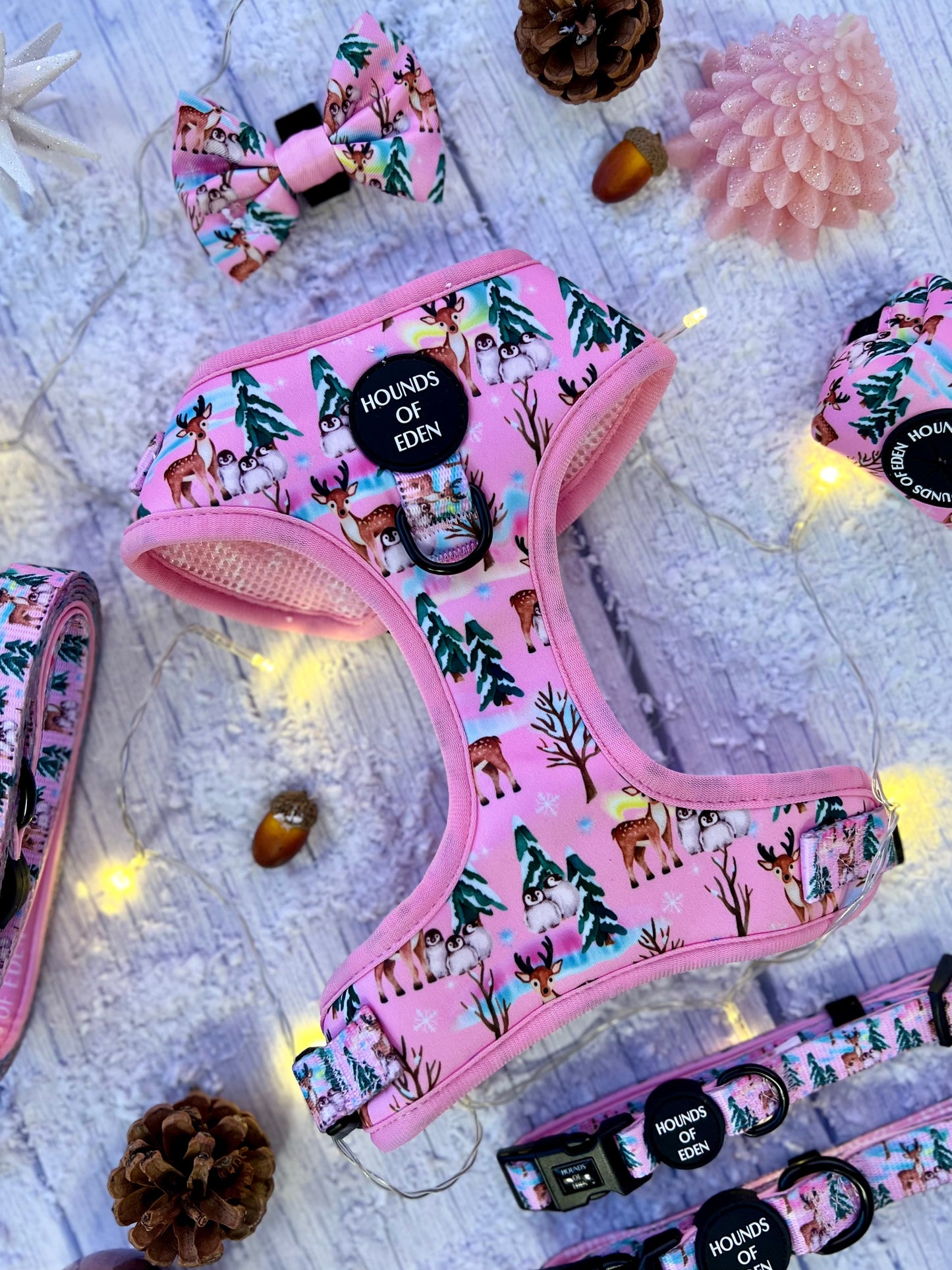 Aurora Nights - Pink Penguin Dog Snood
