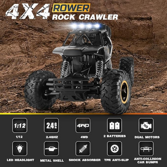 2025 NEW 4DRC 1:12 Rock Crawler Rechargeable Off Road Truck 4WD , Metal Shell LED Headlights RC Remote Control Off Road Car Truck,Logistics is randomly sent by UPS/USPS/FEDEX/Amazon Logistics/EVRI