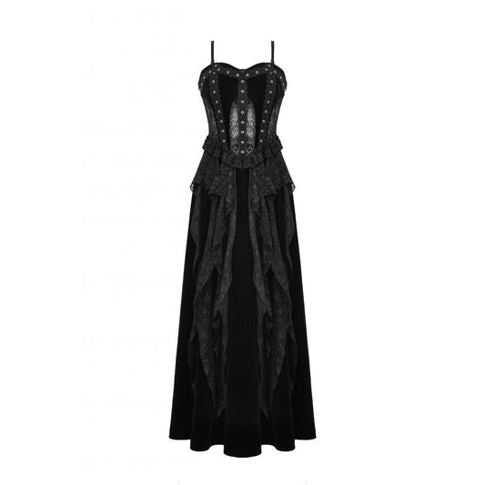 Dark in Love Fia Romantic Gothic Hollow Waist Maxi Dress