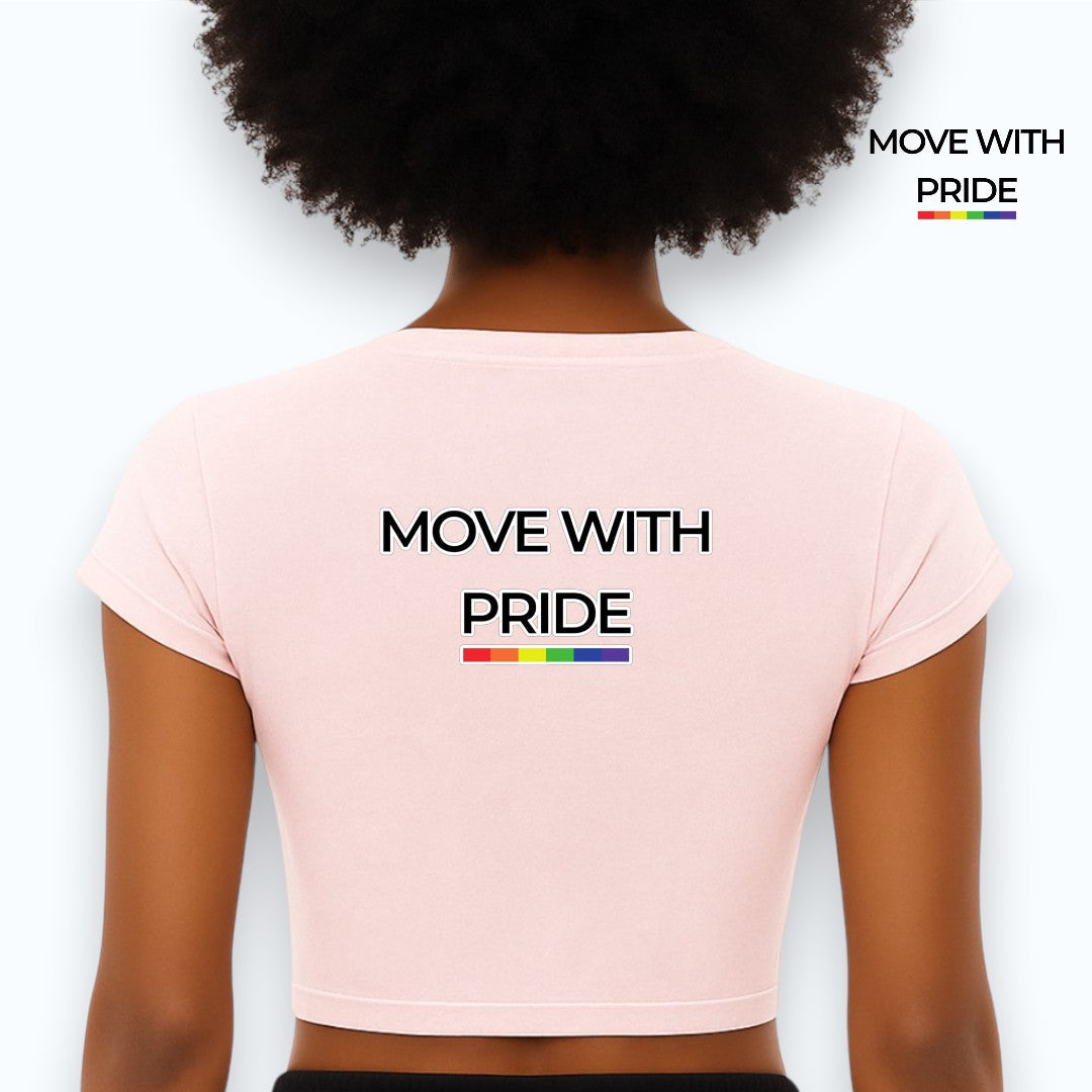 'Move With Pride' Snow Washed Crop Top