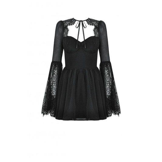 Dark in Love Greta Dark Mystique Gothic Lace-Up Mesh Dress