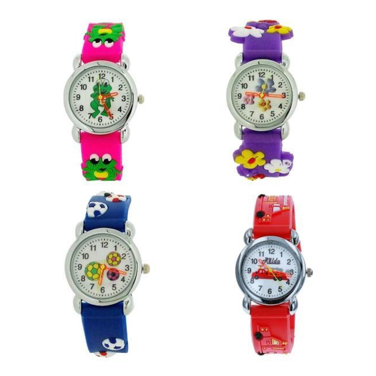 Relda Childrens Boys/Girls Analogue Silicone Velcro Strap 10 Assorted Watches RELx10 - CLEARANCE NEEDS RE-BATTERY