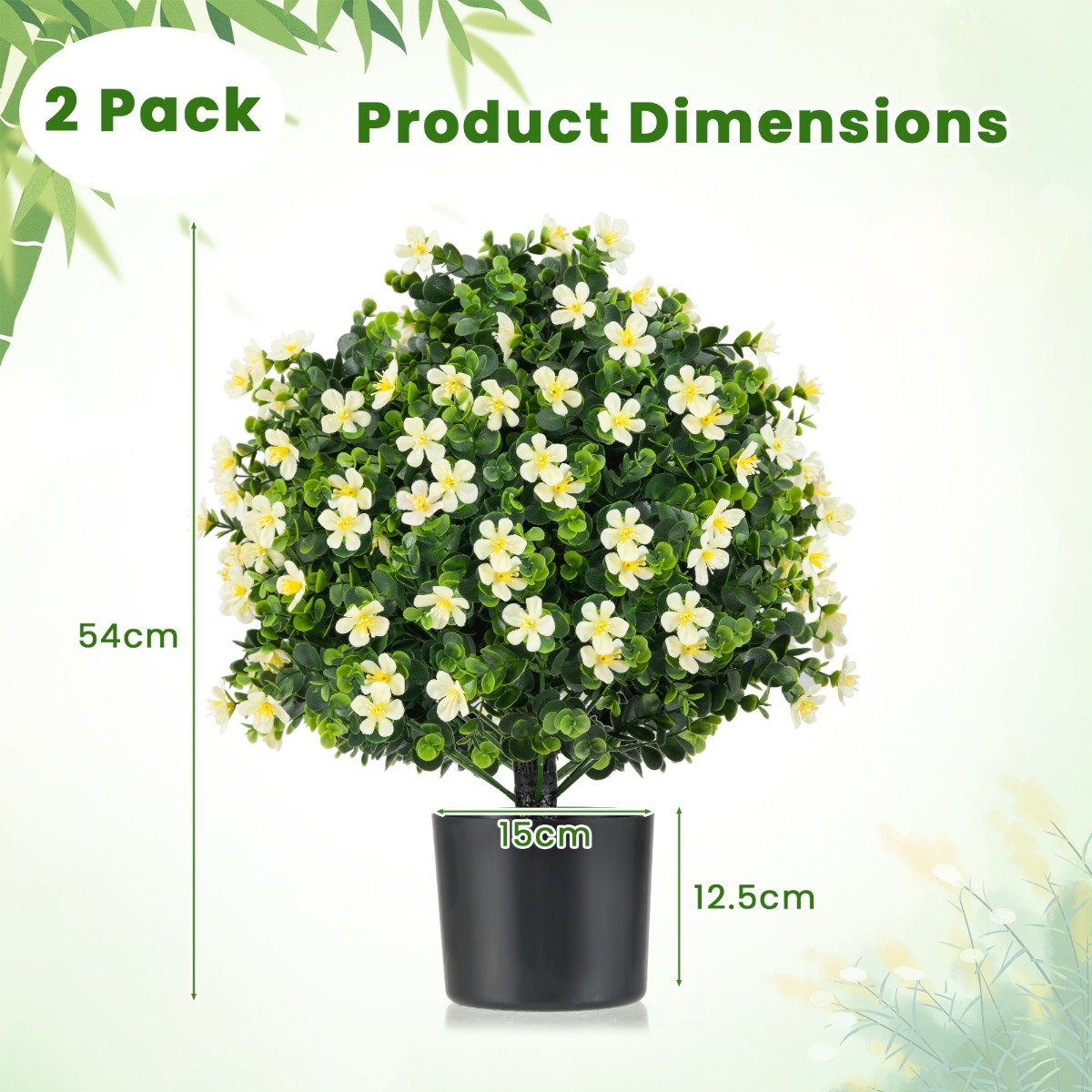 2 Pack Artificial Boxwood Topiary Ball Tree Faux Shrub Bushes-Purple