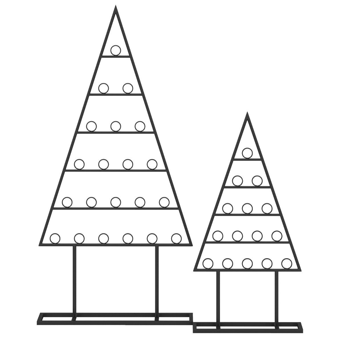 2 Pack Christmas Tree Photo Holder with 36 Round Clips-Black