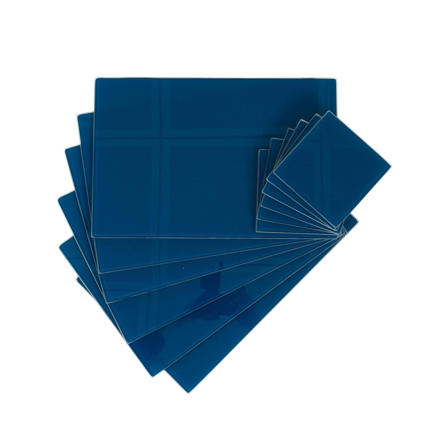 12pc 30cm x 20cm Glass Placemats & Coasters Set