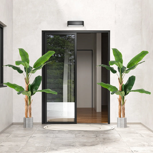 2 Pack 165cm Tall Artificial Banana Tree with 10 Large Leaves