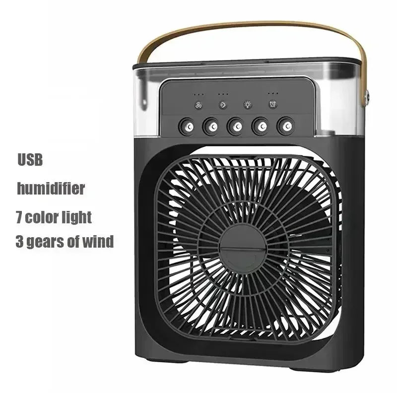 3-in-1 Portable Mini Air Cooler Fan - LED Night Light, Humidifier & Air Conditioner for Home & Office Use