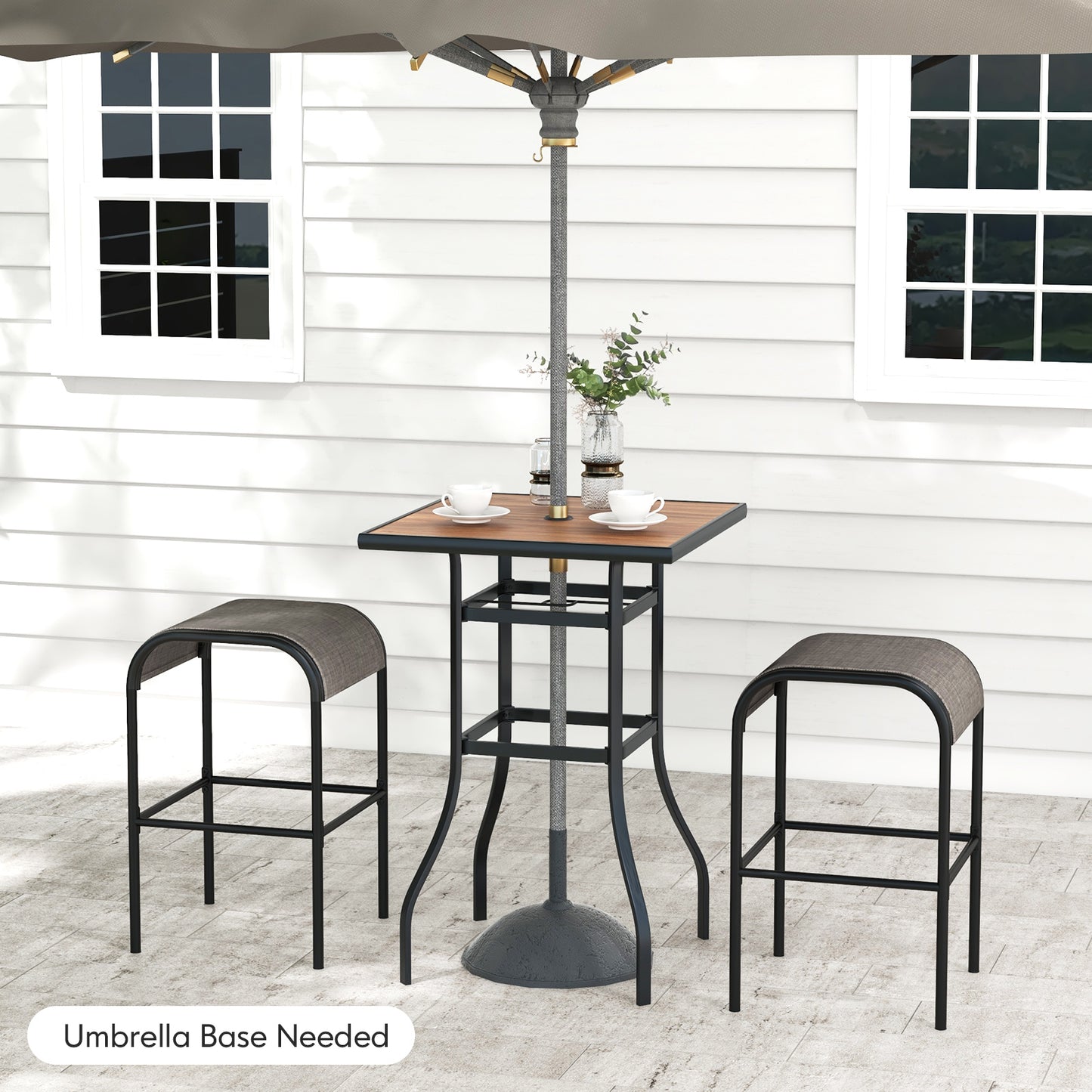 3-Piece Patio Dining Set for Lawn Yard Poolside Garden