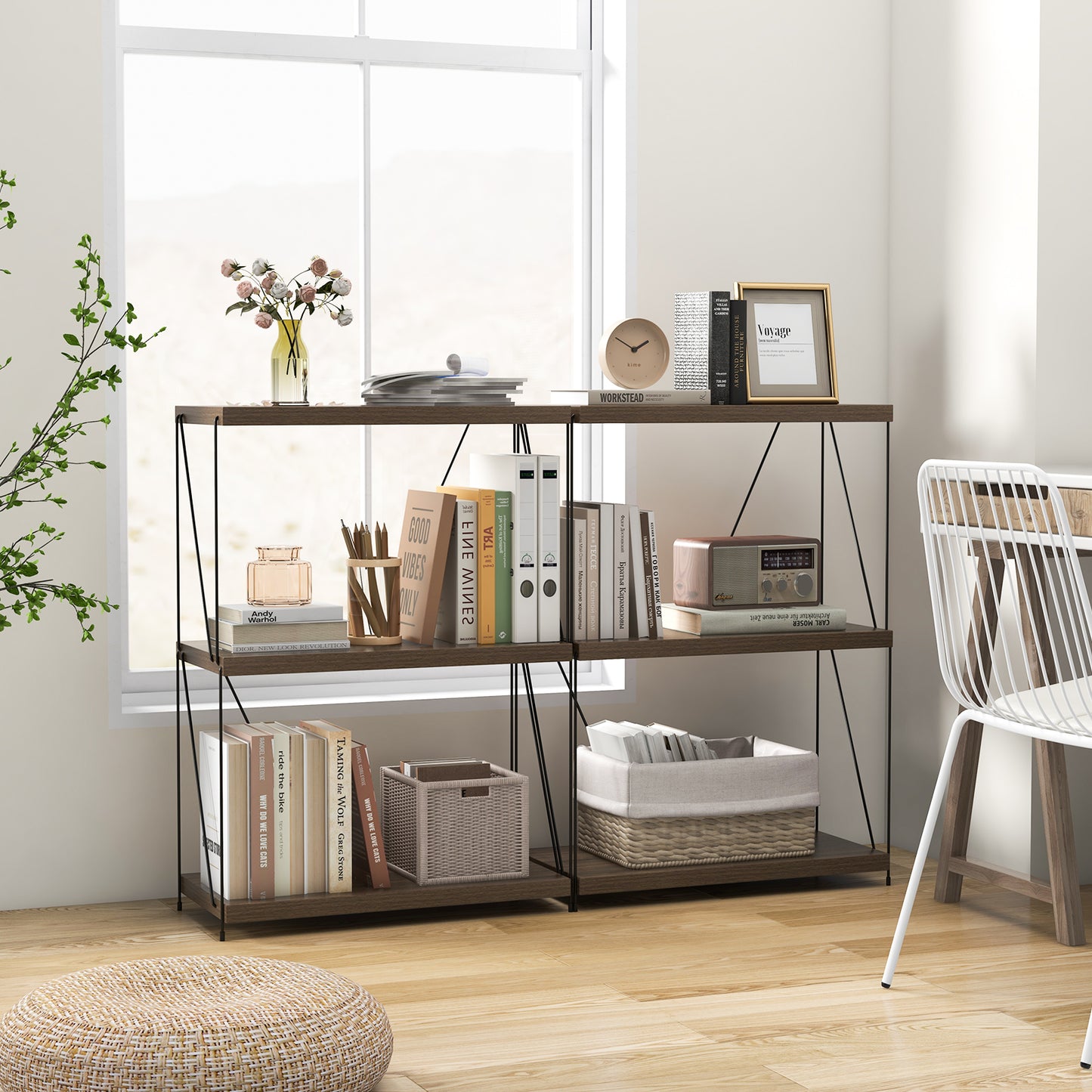 3-Tier Multipurpose Display Rack with Metal Frame for Home Office