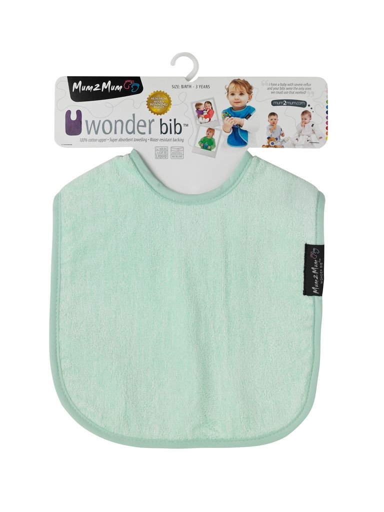 3 PACK - Mum 2 Mum Standard Wonder Bibs - Lemon / Mint / Stone