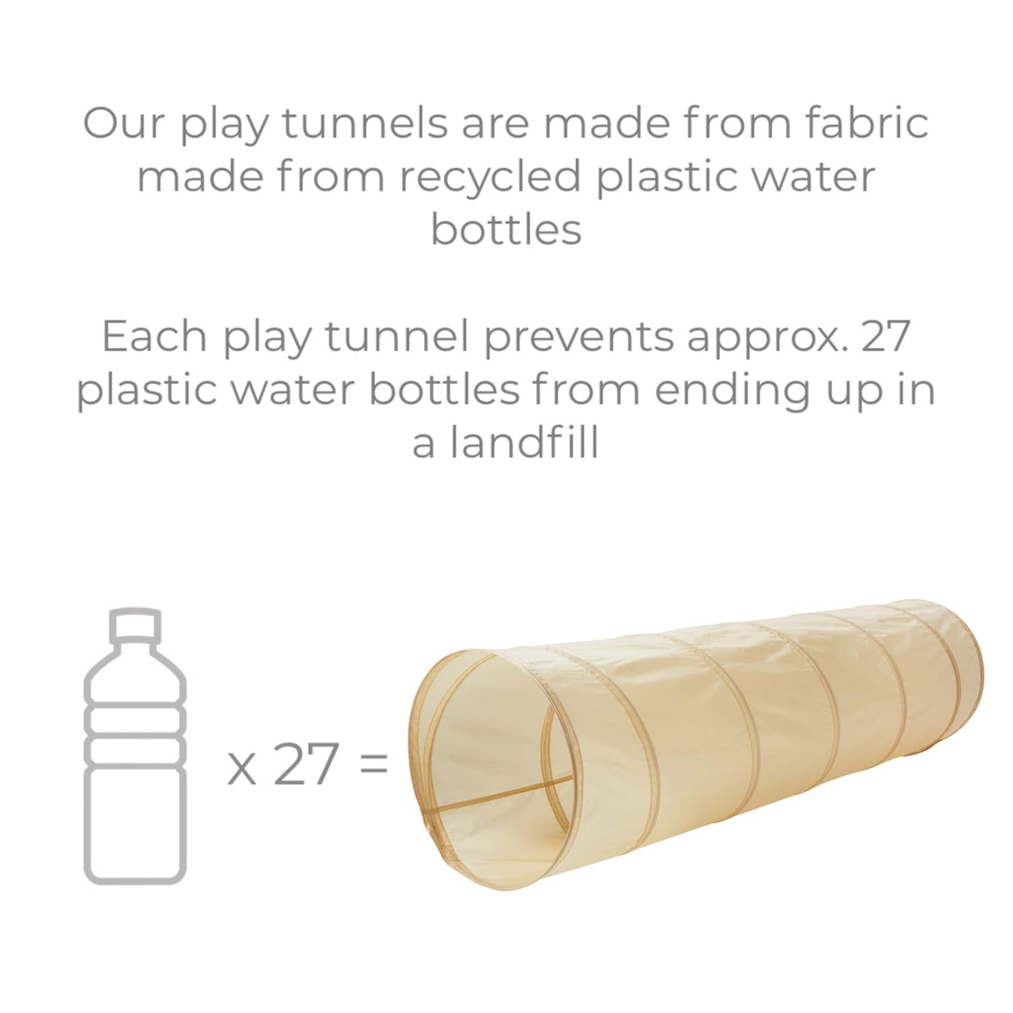 3 Sprouts Kids Play Tunnel - Pop Up Collapsible Indoor Tunnel (Checkered Beige)