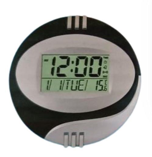 Kadio Kenko Digital Black with Temperature Day/Date Display Wall Mounted Clock