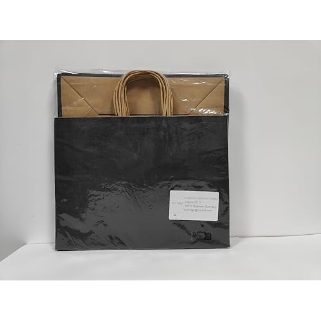 Gift Bags Paper Bags with Handles Black Paper Bags(20 pcs,27x12x21cm,130GSM paper) for Halloween Christmas Wedding Birthday Party