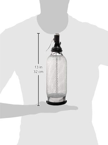 iSi 1060 stainless Sodamaker Classic, 1.0 L, sparkling water bubbler with PEN bottle with stainless steel net, carbonic acid for water, soda maker,