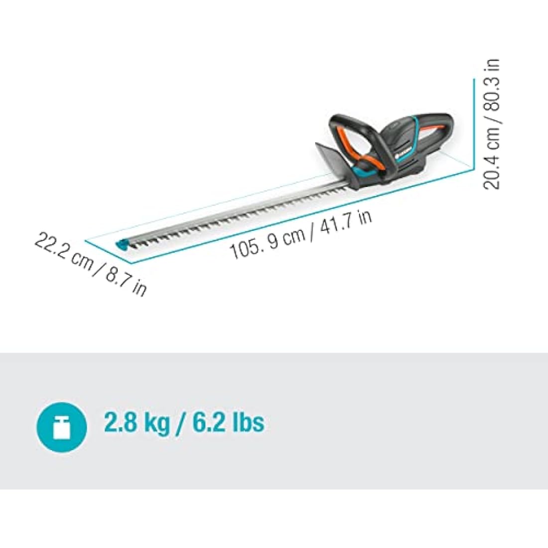 Gardena Battery Hedge Trimmer ComfortCut 60 18V P4A without battery: Hedge trimmer with ergonomic handle & impact protection, light in weight for easier handling, including 18 V P4A battery (14731-20)