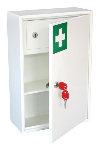 Safe Industrial - Medical Cabinet Wall Mountable Medication Cabinet Key Lock Safe with Shelves - Dedicated Secure Storage for Medicine - 14D x 30W x