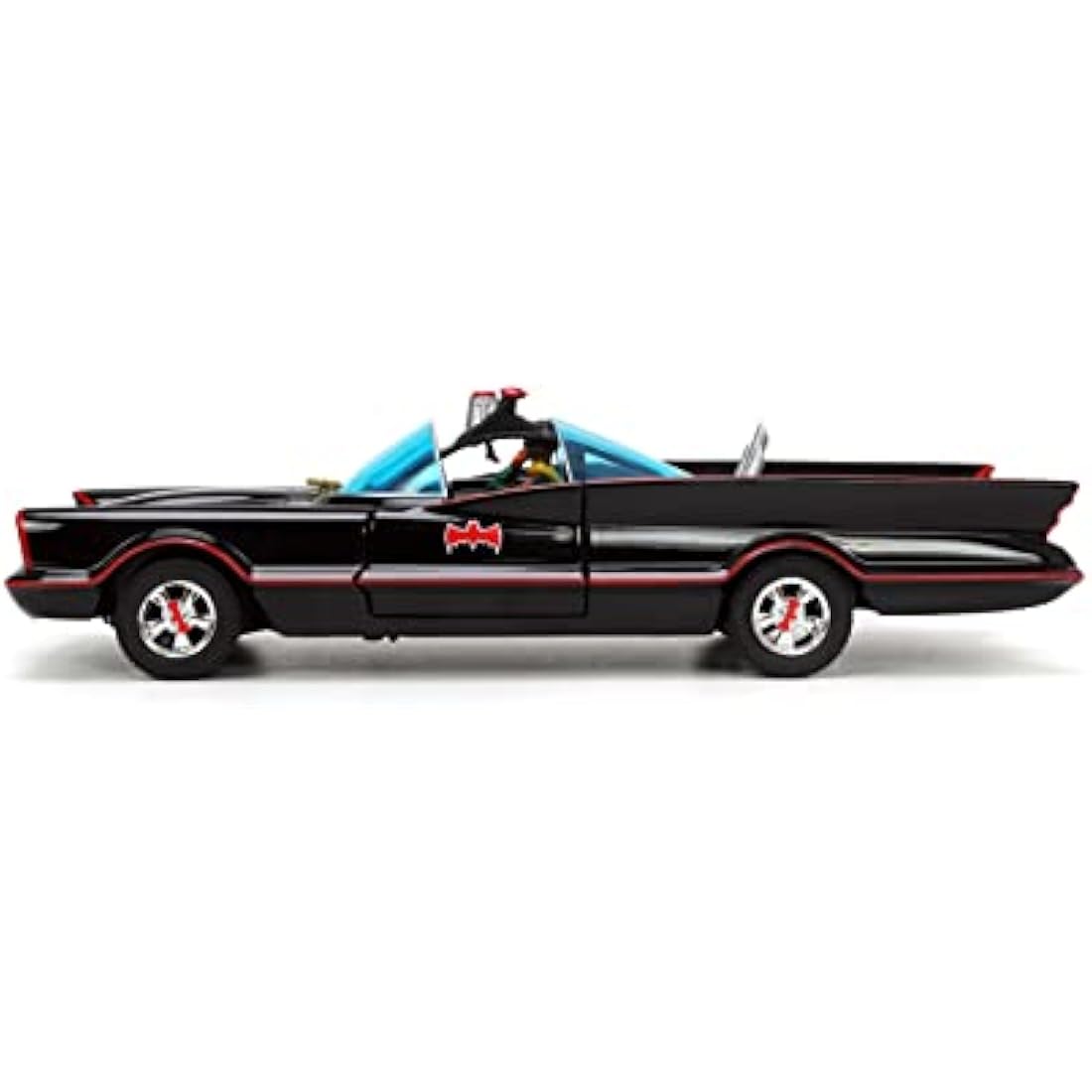 DC Comics 1:24 Classic TV Series Batman Batmobile Die-Cast Car & 2.75" Batman, Robin, Penguin, & The Joker Figures