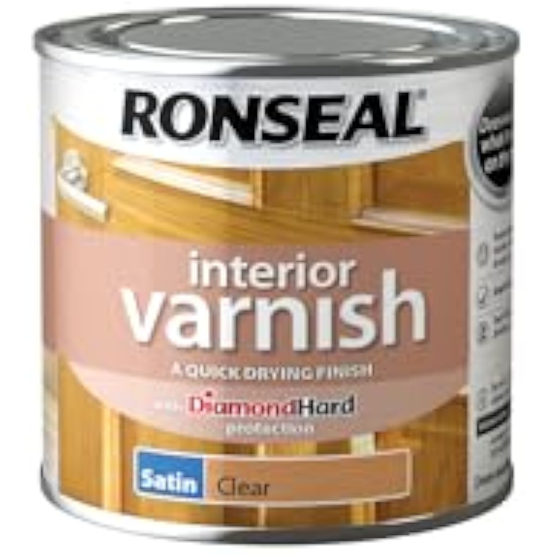 Ronseal RSLIVSCL250 Interior Varnish Quick Dry Satin Clear, 250 ml