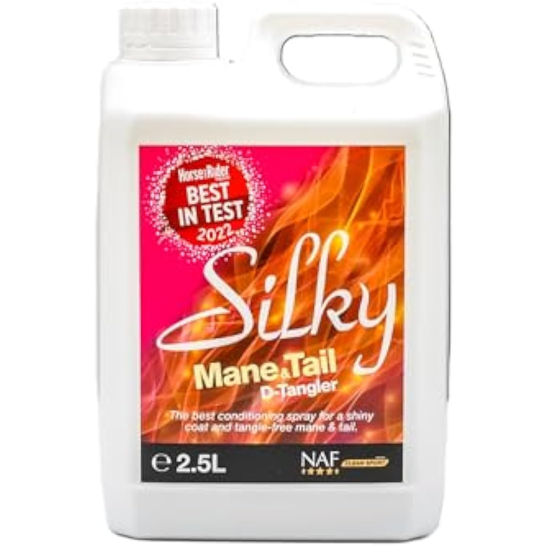 NAF Silky Mane & Tail 2.5L – Leave-In Conditioning Spray for Horses – Instantly Detangles, Softens & Shines – Non-Greasy, Dust-Repellent Finish