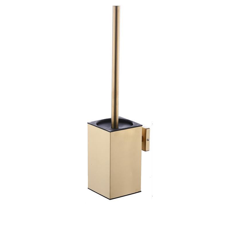 Stainless Steel Toilet Brush & Holder,Wall-Mounted, long handle,Square Toilet Brush Set,Heavy Duty Cleaner for Bathroom, with Removable Plastic Brush