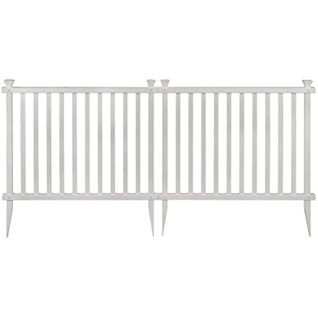 Zippity Outdoor Products ZP19037 No Dig Baskenridge Semi-Permanent Vinyl Fence, White (36in H x 42in W)-2 Pack, 36" H x 42" W(Flat)