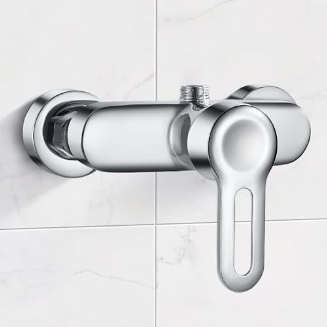 Namuoto Shower Mixer Taps Bar Chrome Wall Mounted Shower Faucet Brass Manual Shower Mixer Valve Control Switch Bath Tap for Cold and Hot Water, G1/2" Upper Outlet