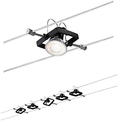 Paulmann 94290 Mac II System Rectangular max. 5x10 watts Ceiling Black matt lamp Metal, Plastic Wire Cable GU5.3 | 5er-Set