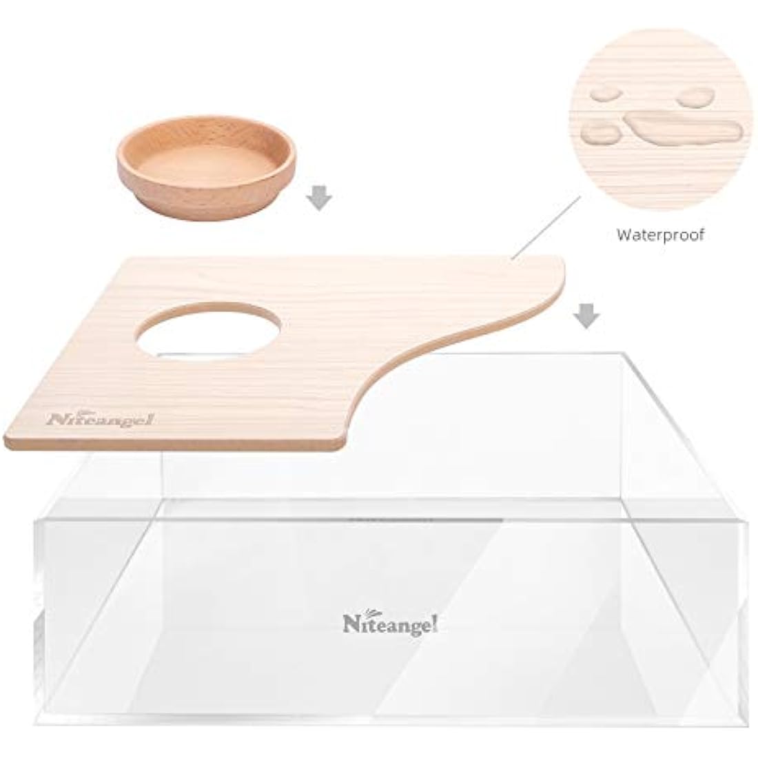 Niteangel Small Animal Sand-Bath Box - Acrylic Critter's Sand Bath Shower Room & Digging Sand Container for Hamsters Mice Lemming Gerbils or Other Small Pets