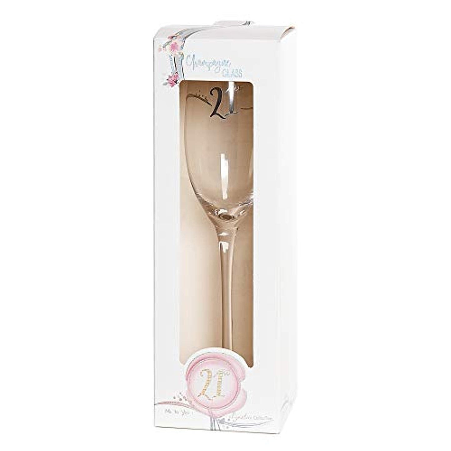 Me to You 21st Birthday Engraved Champagne Glass Flute, Gift Boxed
