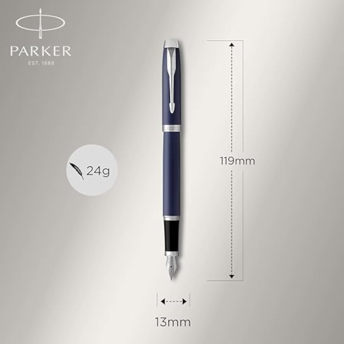 Parker IM Fountain Pen | Matte Blue | Fine Nib with Blue Ink Refill | Gift Box