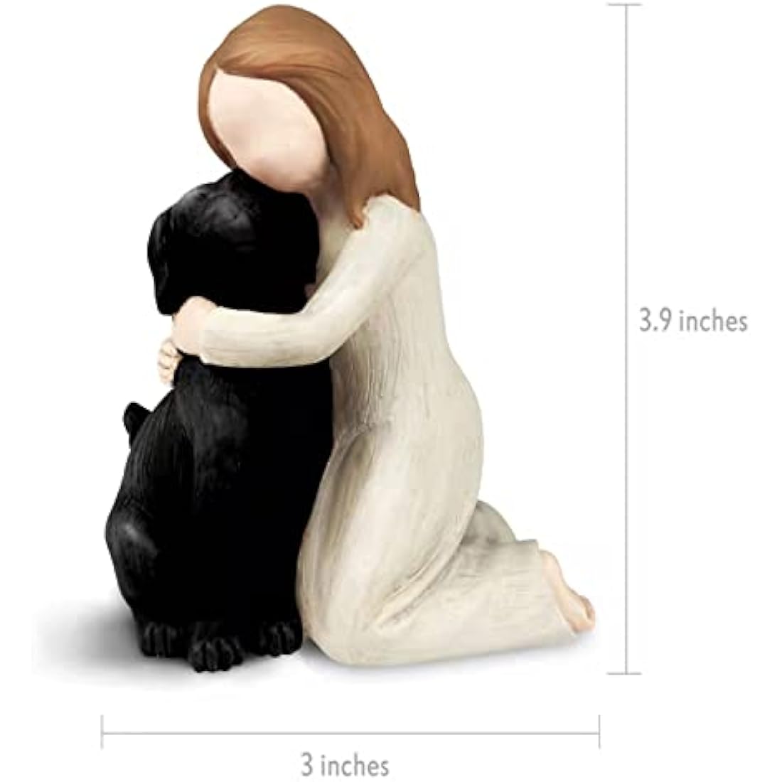 Carracci Black Dog Angel Figurines, Angel Dog Friendship Memorials, Sculpted Hand-Painted Figures for Dog Lovers