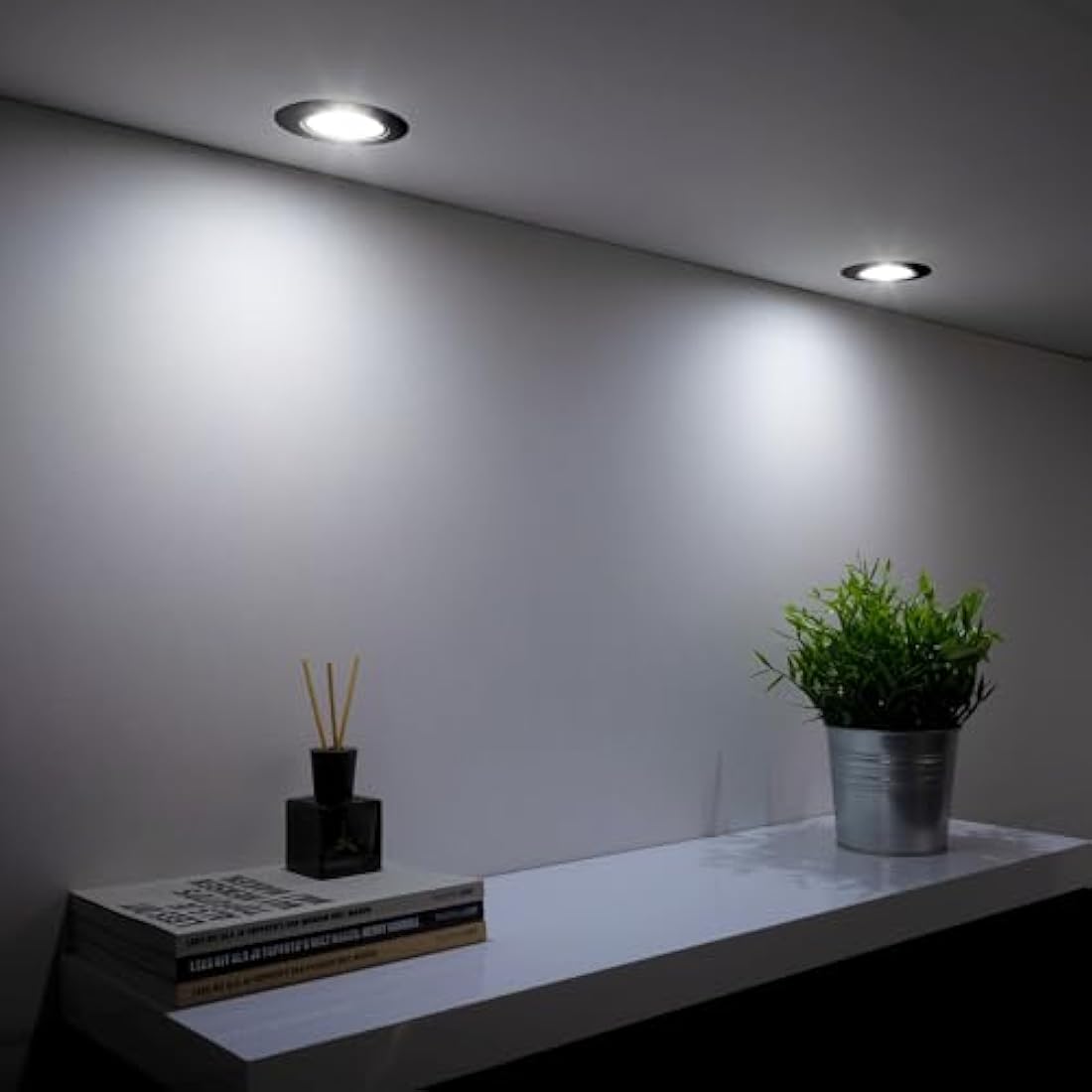 EMOS LED Spot Lights Ceiling Round 5W / 450lm, 6500K Cold White | 50° Tilt Swivel Recessed Ceiling Lights, Ultra Slim | Pack of 6 Recessed LED Downlights for Ceiling, Mains Powered, Black